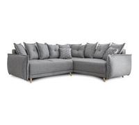Lena - canapé d'angle convertible - avec coffre - style scandinave - 5 places - droit - Gris clair Gris clair G
