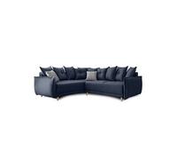 Lena - canapé d'angle convertible - avec coffre - style scandinave - 5 places - gauche - Bleu