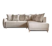 Lena - canapé d'angle droit 5 places - convertible avec coffre - en velours côtelé - Beige Beige G