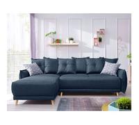 Lena - canapé d'angle réversible convertible - 4 places - style scandinave - Bleu