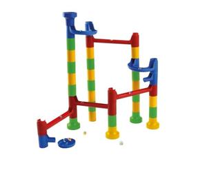 Lena Cascade Marble Run 65289 Kit de Construction avec 32 éléments de Garde-Corps, 2 Parties incurvées et 10 Billes en Verre, Jouets de motricité et de Construction, pour Enfants à partir de 3 Ans,