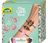 Lena Chaîne de téléphone en macramé et bijoux - Kit de bijoux DIY à partir | Avec fil à nouer, perles et instructions colorées pour bracelets et chaîne de téléphone portable au look papillon tendance