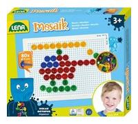 Lena emboîter avec 80 fiches transparentes-Diamètre : 15 mm-Jeu de mosaïque pour les enfants à partir de 3 ans-Kit complet avec plaque enfichable d'environ 21 x 16 cm et organiseur, multicolore, 35622
