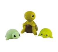 Lena Famille de Tortues - Lot de 3 Jouets pour bébé avec Maman et 2 Enfants, Figurines en Plastique de 11 cm et 6 cm, Jouets de Bain pour Enfants à partir de 12 Mois