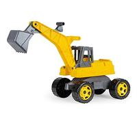 Lena GIGA 02217-Eco Trucks Pelleteuse à Sable géante, Forte capacité de Charge, env. 70 cm, 360 °, pour s'asseoir Dessus, véhicule de Chantier avec teneur en Bois, Grande capacité de Charge, Jaune,