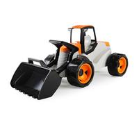LENA GIGA Trucks Pelleteuse à Enfourcher pour Enfants dès 3 Ans, Grand Tractopelle Enfant avec Siège, Pelle Robuste & Poignées Ergonomiques, 68,5 cm, Engin de Chantier Intérieur Extérieur