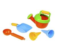 Lena Happy 05415 Set de sable 5 pièces avec arrosoir, jouets de plage, ensemble de sable avec arrosoir avec poignée antidérapante, 2 moules à gaufres à glace, cuillère à glace et pelle, jouet de sable