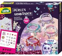 Lena Kit Bracelets Perles DIY - Set bijoux avec perles, élastique, perles-lettres & pendentifs, notice colorée incluse, cadeau filles dès 8 ans