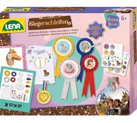 Lena Kit de bricolage Happy Horse - Kit de bricolage avec 4 rosaces, médaille, feutre pailleté et modèles de certificat, cadeau pour enfants à partir de 6 ans