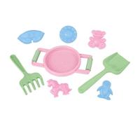 LENA - Kit de Jeu de Sable 8 pièces - Passoire, Pelle, râteau et 5 moules - Couleurs Assorties - À partir de 12 Mois - Emballage Filet avec étiquette de Suspension - Certifié TÜV - Fabriqué en Europe