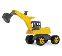 Lena GIGA 02217-Eco Trucks Pelleteuse à Sable géante, Forte capacité de Charge, env. 70 cm, 360 °, pour s'asseoir Dessus, véhicule de Chantier avec teneur en Bois, Grande capacité de Charge, Jaune,
