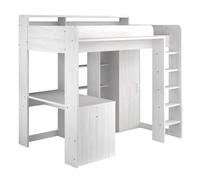 Lena Lit combiné mezzanine enfant - Décor Pin Petterson - Sommier inclus - 90 x 200 cm - Parisot