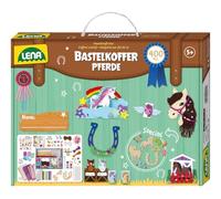 Lena Mallette de bricolage de qualité supérieure pour chevaux - Kit de bricolage avec 400 pièces pour projets créatifs, y compris caoutchouc mousse, papier coloré, perles, plumes, boutons, pierres de