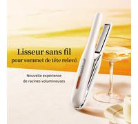 Lena MCH 12MM Crampons de fixation en arc pour cheveux droits sans fil, technologie chauffante pour un volume et une hauteur de crête, 150g