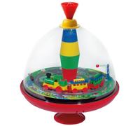 Bolz panoramique Ø 19 cm. Volant en Plastique, Pompe Classique, Toupie Musique avec Locomotive, Gyroscope avec piédestal, Développe l'apprentissage pour Enfants à partir de 18 Mois, 6790, Coloré 52120