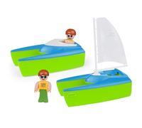 Lena Set Boaties Voilier et Bateau de Sport 17 cm, Deux Figurines, Convient pour l'intérieur et l'extérieur, pour Les Enfants à partir de 2 Ans
