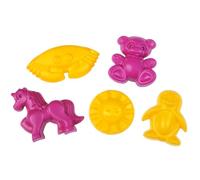 LENA - Set de Sable, 5 pièces avec Licorne, Ourson, Crabe, Pingouin et Soleil, Convient dès 12 Mois, emballé dans Un Filet
