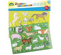 LENA SIMM Spielwaren 65767 Lot de 2 Pochoirs à Dessin Cheval/Chat 26 x 19 cm