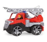 Lena 04535 - TRUXX² Camion de Pompiers à échelle, env. 28 cm, Camion de Pompiers avec échelle Pliable, Lance à Eau et Figurine Mobile, pour Enfants à partir de 2 Ans, véhicule Jouet Rouge