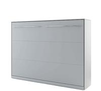 Lenart Concept Pro CP04 Lit mural, 140 x 200 cm, lit pliant horizontal, armoire avec lit pliant intégré, lit fonctionnel, gris mat