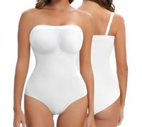 Lenashape Strapless Shapewear for Women, Tummy Control Triangle Bodysuit, Seamless Sculpting Body Shaper for Under Dress