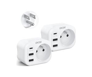 LENCENT 2 Packs Adaptateur Prise USA Américaine Canada Mexique Thaïlande