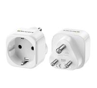 LENCENT 2X Adaptateur Prise Inde, 2 Europe vers 3 Broches Indiens pour de Voyage en Inde, Sri Lanka, Népal, Niger, Liban, Ghana, Myanmar, Sénégal Type D