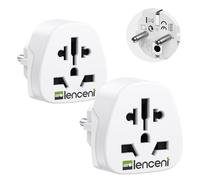 LENCENT 2X Adaptateur Universel vers France FR pour la Connexion d'appareils étrangers, par ex. UK Anglaise Angleterre, USA Americaine, Chine, Australie, Japon, Italie, Suisse etc.
