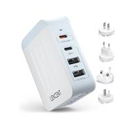 LENCENT 45W Adaptateur Prise Universelle, 2 PD Type-C+2 USB Prise Universelle Voyage, Chargeur Universel de téléphone avec Prise Cube Internationale pour iPhone, PC, UK US EU AUS