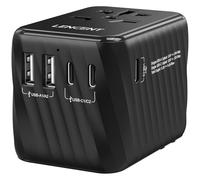 LENCENT 6 en 1 Adaptateur Prise Universelle avec 3 USB-C et 2 USB-A