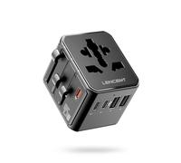 LENCENT 8 en 1 Adaptateur Universelle de Voyage GaN 45W-3 USB C, 2 USB A | Adaptateur Prise Universelle, Multi-Protections,compact pour Anglaise UK Irlande USA Canada Australie Chine Japon Thaïlande