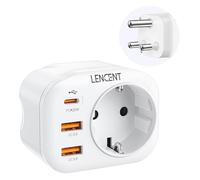 LENCENT Adaptateur Afrique du Sud Type M, Adaptateur Voyage 4 en 1 PD 20W