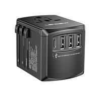 LENCENT Adaptateur de Voyage Prise Universelle USA UK AUS Canada Italie, Adaptateur International, 3 USB et 1 Type-C Adaptateur Universel et pour Voyager Plus de 200 Pays