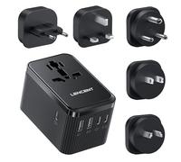 LENCENT Adaptateur de Voyage Universel 28 W avec 3 Ports USB C et 2 USB A, Adaptateur de Prise International pour États-Unis, Angleterre, Japon, Maldives, Sri Lanka, Australie (Type A/C/D/G/I)