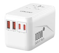 LENCENT Adaptateur de Voyage Universel GaN3 100W Chargeur International