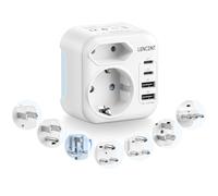 LENCENT Adaptateur de Voyage Universel Type A B G D I L M avec 2 Ports USB C Adaptateur de Prise Internationale pour Le US Irlande USA Canada Inde Japon Afrique du Sud Australie Sri Lanka Chine
