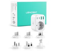 LENCENT Adaptateur de Voyage Universel Type B, D, G, I, L - 6 fiches détachables, Prise Internationale pour USA, UK, Japon, Inde, Costa Rica, Mexique, Thaïlande, Maldives, Sri Lanka, Australie,Italie