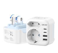 LENCENT Adaptateur Prise Anglaise Adaptateur Type G Pliable