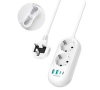 LENCENT Adaptateur Prise Anglaise, Adaptateur Voyage FR vers UK Câble 1,2 m