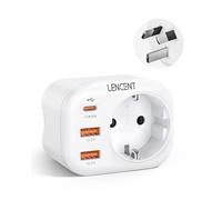 LENCENT Adaptateur Prise Australie, Adaptateur Voyage Chine avec Charge Rapide QC3,0+PD20W, Europe vers AU pour l'Australie, la Chine, la Nouvelle-Zélande, l'Argentine