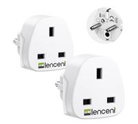 LENCENT Adaptateur Prise UK vers France/Europe, Prise Type G vers Type E