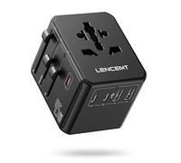 LENCENT Adaptateur Prise Universelle PD 45W avec 3 USB C, 2 USB A, Adaptateur Universel de Voyage Prise International France vers Anglaise UK Irlande USA Canada Australie Chine Japon Thaïlande