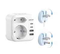 LENCENT Adaptateur Prise USA combiné Type A et Type B avec USB-C pour États-Unis Canada Japon Mexique Thaïlande Vietnam République Dominicaine Adaptateur de Voyage