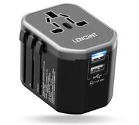 LENCENT Adaptateur Voyage Universel avec 2 USB pour Anglaise Americaine Australie Chine International vers USA UK AUS, Prise Mondial Prise Universelle vers Thaïlande Japon Canada Italie