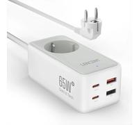 LENCENT-Barre d'alimentation 5 en 1 GaN3 65W avec 1 AC 2 USB 2 Type C 4.0 PD QC, chargeur rapide 1.5m, adaptateur de câble pour iPhone Xiaomi Samsung-1AC 2U2C Blanc