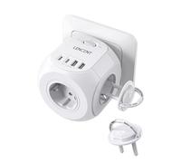 LENCENT Multiprise Murale Cube Europe Prise Interrupteur 4 Prises