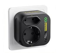 LENCENT Multiprise Parafoudre et Surtention 1 Prise C 1 Prise Européenne, Parasurtenseur avec Protection Contre Les Surtensions 13 500 A Adaptateur Prise Murale (3600 W 16 A)
