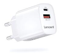 LENCENT PD Chargeur Prise USB C, 18W Chargeur Secteur Mural USB 2 Ports pour iPhone 12 Pro Max Mini SE 2020 11 X XS XR 8 Plus iPad Air Pro Galaxy S20 Ultra FE Note 20 10 Pixel 5 4XL