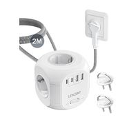 LENCENT Rallonge Multiprise 4 Sortie AC avec 2 USB A et 2 Type C 2500W