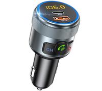 LENCENT Transmetteur FM Bluetooth 5,1, Allume Cigare Bluetooth Voiture